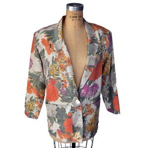 Vintage 90s Notations Moody Floral Blazer